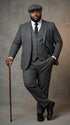 Men’s Thomas Shelby Peaky Blinders Gray Wool Suit Out fit Charcoal Grey Pinstripe 3-Piece  Vintage 1920s Suit