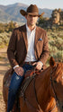 Men’s Brown Suede Western Blazer – Cowboy Style Sport Coat Jacket
