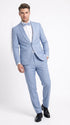 Men’s Powder Blue 2 Piece Tuxedo Suit – Light Blue Wedding Prom Tux with Matching Pants Light Baby Blue