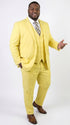 Men’s Neon Yellow Wool Suit – Bright Yellow 3-Piece Wedding, Prom & Formal Suit with Vest By Statement