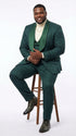 Mens Hunter Green Wedding Tuxedo Suit – Paisley Pattern Three Piece Formal Suit Set with Shawl Lapel for Groom, Prom in Emerald green