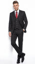 Men’s Black Skeleton Bone Pinstripe 3 Piece Suit – Gangster Style Striped Suit with Vest