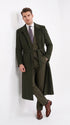 Men’s Blade Runner K Inspired Olive Green Wool Duster Coat – Long Vintage Sci-Fi Overcoat