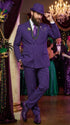 Men’s Purple Pinstripe Mardi Gras Suit | Classic Double Breasted Formal Carnival Suit