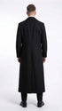 Men’s Matrix Neo Inspired Black Wool Duster Coat – Long Gothic Victorian Full Length Overcoat