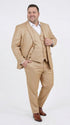 Men’s Camel Khaki Bronze Sharkskin 3-Piece Suit – Modern Wedding, Business and Formal Suit with Matching Vest