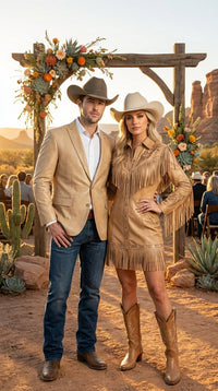 Men’s Champagne Gold Western Blazer, Formal Cowboy Wedding Ranch Sport Coat Jacket tan beige color sheen sharkskin fabric