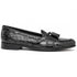 Zelli Franco Tassel Loafers in Genuine Caiman Crocodile - Black