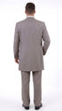 Men’s Light Kahki Sand 3-Piece Suit – Six-Button Jacket with Double-Breasted Vest and Pleated Pants Tan Color