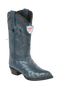 Wild West Botas de Avestruz Horma Puntal Blue Jeans