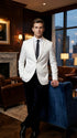 Men’s White Disco Blazer 1980s Sequin Style Jacket – Lapel Collar Party Blazer, Formal Evening Wear, Halloween Masquerade Club Outfit