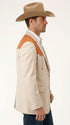 Men’s Tan Beige and Rust Western Cowboy Blazer – Classic Country Style Jacket, Vintage Western Dress Blazer for Men Country Jacket