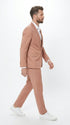 Men’s Peach Light Brown 3 Piece Suit – Wedding & Prom Formal Suit Set, Blazer Pants Double breasted vest