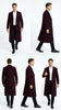 Men’s Burgundy Long Coat – Classic Fit Wool Blend Overcoat - Topcoat Full length