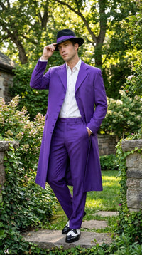 Pimp Halloween Joker Costume Purple Zoot Suit for Men