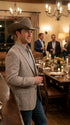 Mens Textured  Light Grey Western Blazer – Cowboy Style Casual Sport Coat for Men Classic Western Jacket