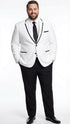 Men’s White Blazer with Black Trim | Wedding and Party Formal Blazer Jacket - White Tuxedo Prom Jacket