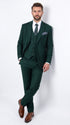 Men’s Stacey Adams Designer Hunter Green 3 Piece Suit – Two Button Vested Classic Wedding, Prom & Formal Suit