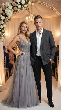 Mens Charcoal Gray Pinstripe Double Breasted Blazer Sport Coat – Classic Formal Business Jacket for Office and Smart Casual Wear