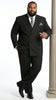 Men’s Black Pinstripe Double Breasted Suit – Peak Lapel Classic Fit Formal Business Conservative settle stripe