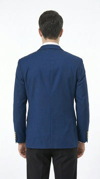 Men's Sapphire Indigo Cobalt Blue Blazer with Gold Buttons – Classic S –  OvercoatUSA