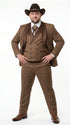 Men’s Brown Pinstripe Western Cowboy Tuxedo, Contrast Shawl Lapel Formal Suit for Weddings, Prom, Parties, and Special Occasions