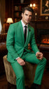 Men’s Emerald Green Tuxedo Suit – Emerald Green Formal Tuxedo with Shawl Lapel Jacket Trousers for Prom, Wedding in Augusta Green