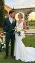 Men’s Forest Green 3 Piece Wedding Suit, Formal Groom Groomsmen Dress Suit Set