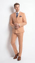 Men’s Peach Double Breasted Suit – Wedding & Prom Formal Suit Set, Classic Blazer and Pants Slim Fitted