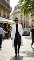 Men’s White Long Zoot Style Suit  | Vintage Gangster Mafia Formal Coat with Black Pants