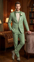 Mens Sage Green Wedding Tuxedo, Shawl Lapel Formal Groom Prom Tuxedo Suit