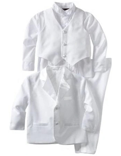 Boys 5 Piece 2 Button Tuxedo Set in White