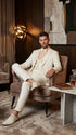 Vinci Men’s Ivory Three Piece Suit – Ivory 3PC Formal Wedding Suit for Groom, Prom and Black Tie Events