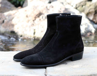 Corrente 1547 Suede Slip-On Boot - Black - Black - Size 13