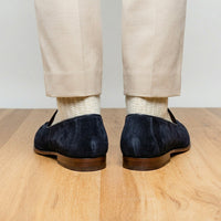 Zelli Bruno Handcrafted Italian Suede Loafer in Sophisticated Navy