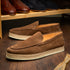 Zelli Amato Handcrafted Suede Espadrille Loafer in Dark Brown