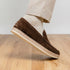 Zelli Amato Handcrafted Suede Espadrille Loafer in Dark Brown