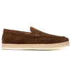 Zelli Amato Handcrafted Suede Espadrille Loafer in Dark Brown