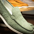 Zelli Livorno Stampata Crocodile-Embossed Nubuck Loafer in Celery