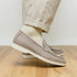 Zelli Livorno Stampata Crocodile Embossed Nubuck Loafer in Bone