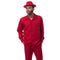Red 2-Piece Solid Long Sleeve Walking Suit