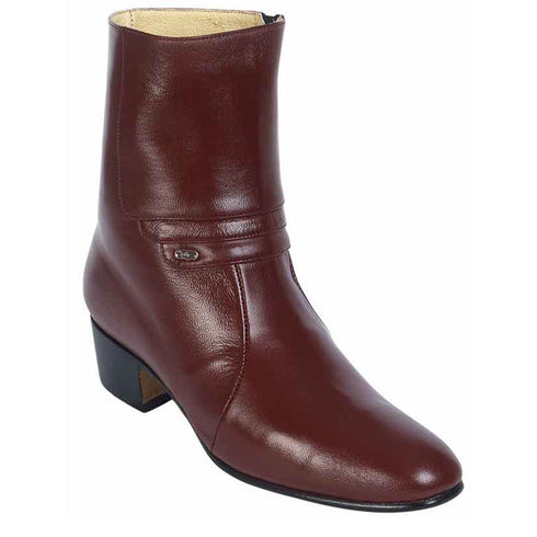 Wine mens heeled boots