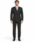 Mens Double Breasted Gangster Bold Pinstripe Suit in Black