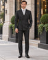Mens Double Breasted Gangster Bold Pinstripe Suit in Black