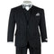 1920s Men's Gangster Bold Black Chalk Pinstripe With Double Breasted Vest Wool Fabric Suit