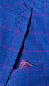 Mens Slim Fit Plaid Suit in Blue – Elegant 3 Piece Formal Set