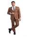 Mens 2 Button Mens Slim Fit Caramel Cognac Suit