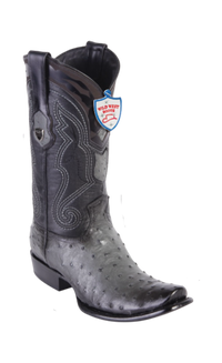 Wild West Botas de Avestruz Horma Dubai Faded Gray