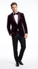 Mens Plum Eggplant Velvet Blazer Jacket – Luxury Velvet Dinner Jacket for Wedding, Tuxedo Events, Formal Parties in Burgundy Color