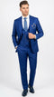 Men’s Royal Blue 3 Piece Suit Set with Vest – Formal Wedding and Party Wear Suit - Saphire Cobalt blue
